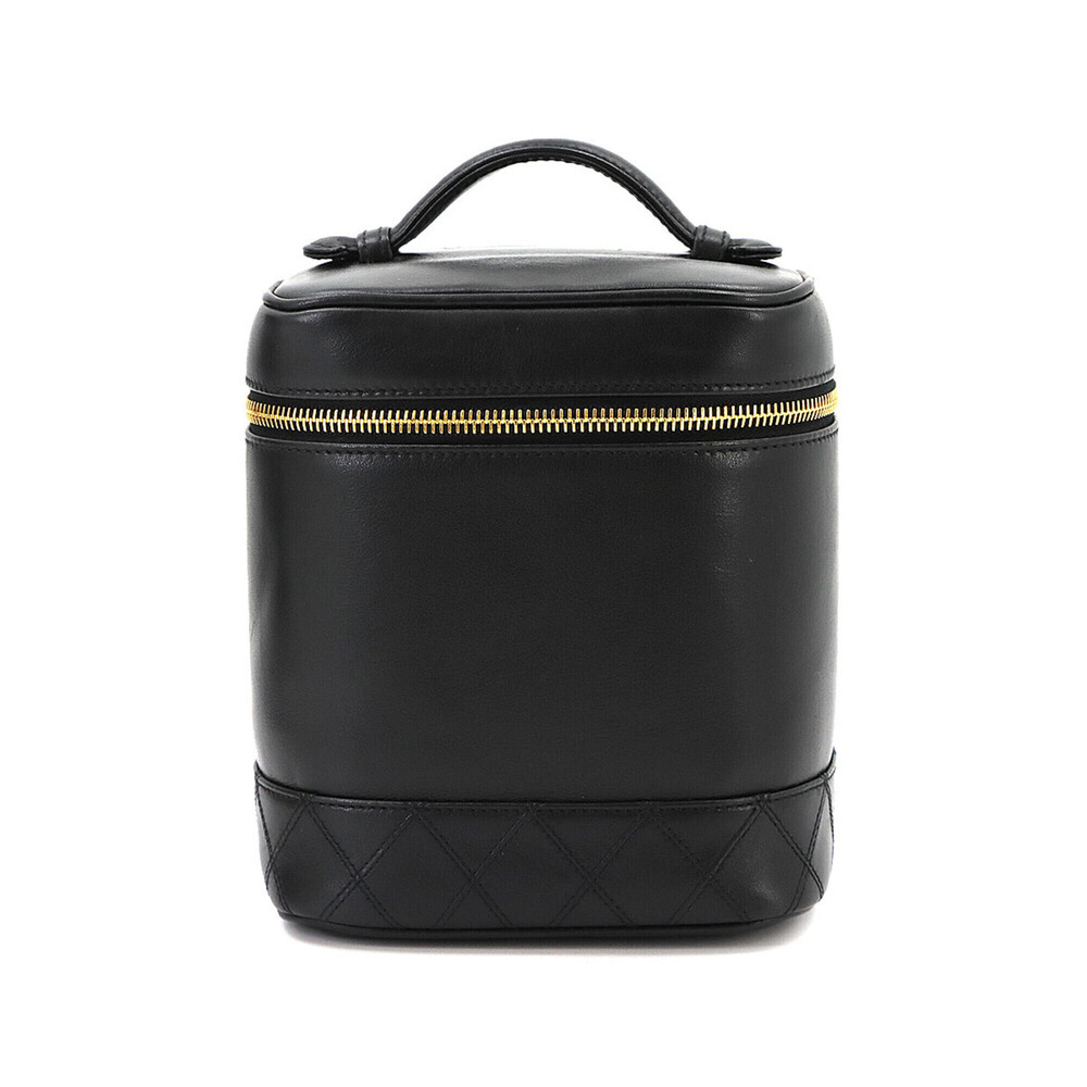 Chanel Bicolore Vanity Handbag, Leather, Black, A01619, Gold Hardware